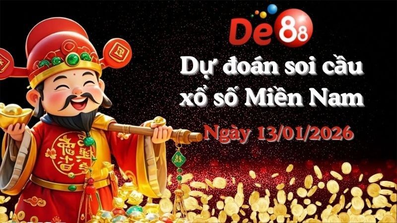 DE88 Dự đoán soi cầu xổ số miền Nam hôm nay ngày 13/01/2026 [Chuẩn Nhất]