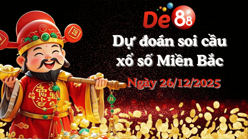 DE88 Dự đoán soi cầu xổ số miền Bắc hôm nay ngày 26/12/2025 [Đỉnh Nhất]